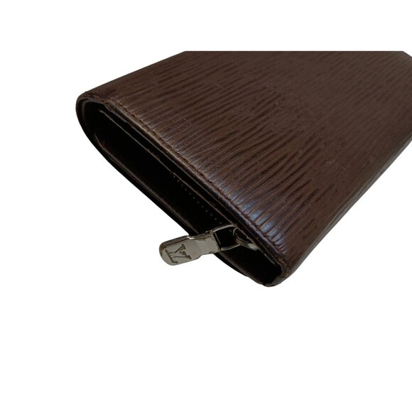Louis Vuitton Epi Tressor Wallet Brown Leather Authentic Approx 6 x 4 Inches - Picture 3 of 15